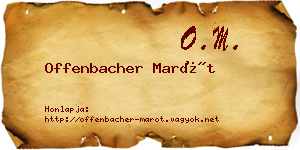 Offenbacher Marót névjegykártya